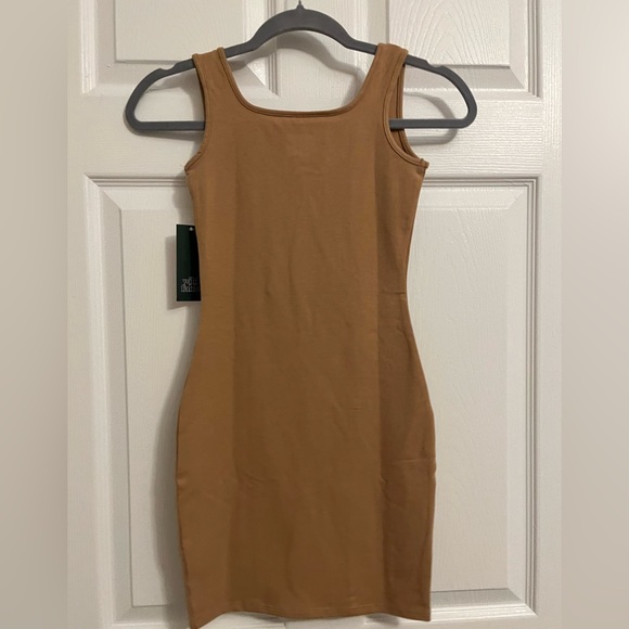 Wild Fable Brown Sleeveless Bodycon Mini Dress - Picture 2 of 5